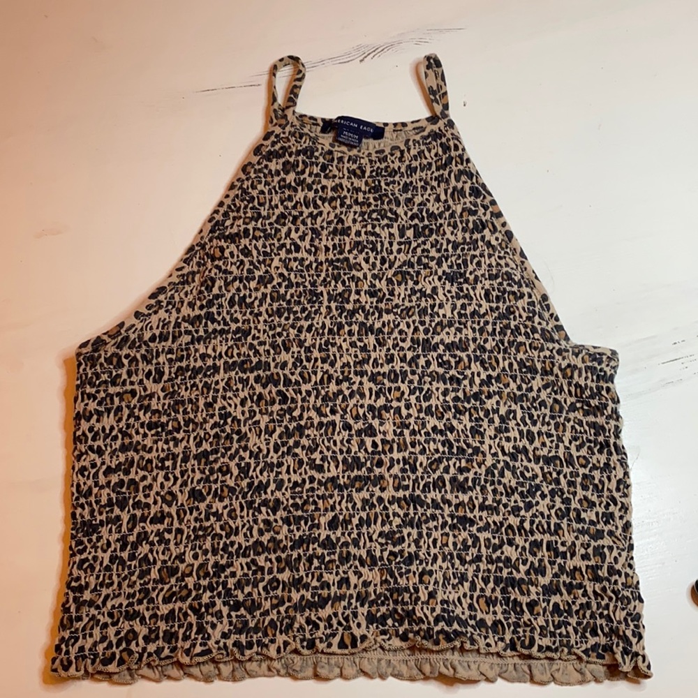 American Eagle cheetah print halter top